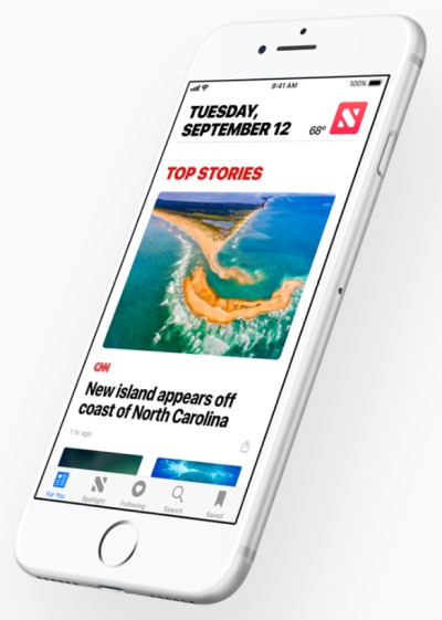 Aplikace Apple News na iPhonu