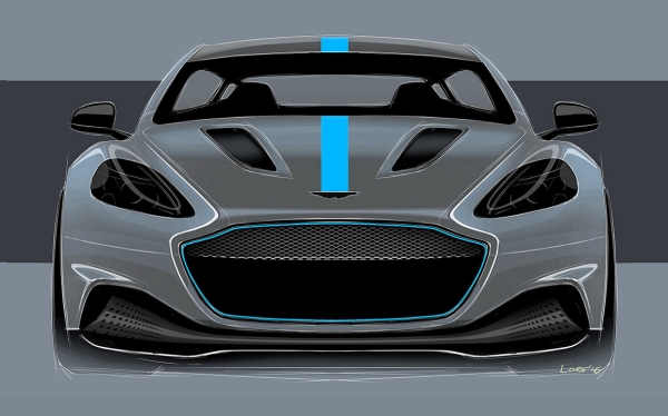 Aston Martin RapidE příď