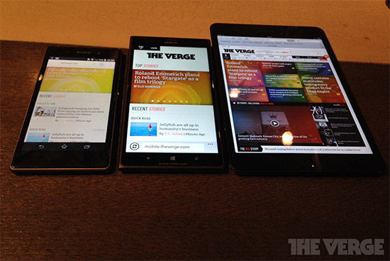 Nokia Lumia 1520 vs iPad Mini