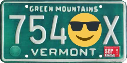 Registrační značka Vermont